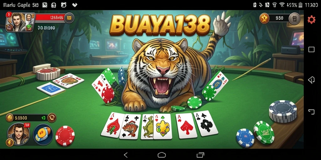 Gameplay seru Gaple di BUAYA138 dengan tampilan yang menawan.