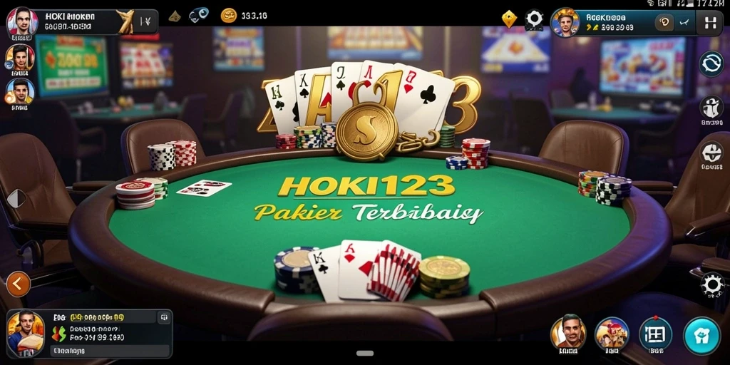 Tampilan permainan Poker yang menegangkan di HOKI123.
