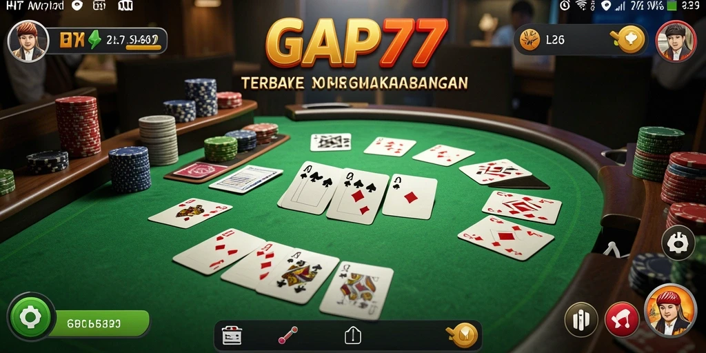 Screenshot gameplay HW777 menampilkan suasana seru permainan Gaple.