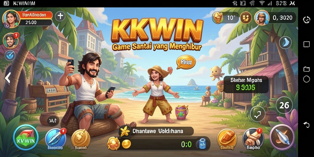 Tampilan gameplay KKWIN yang cerah dan menarik perhatian.