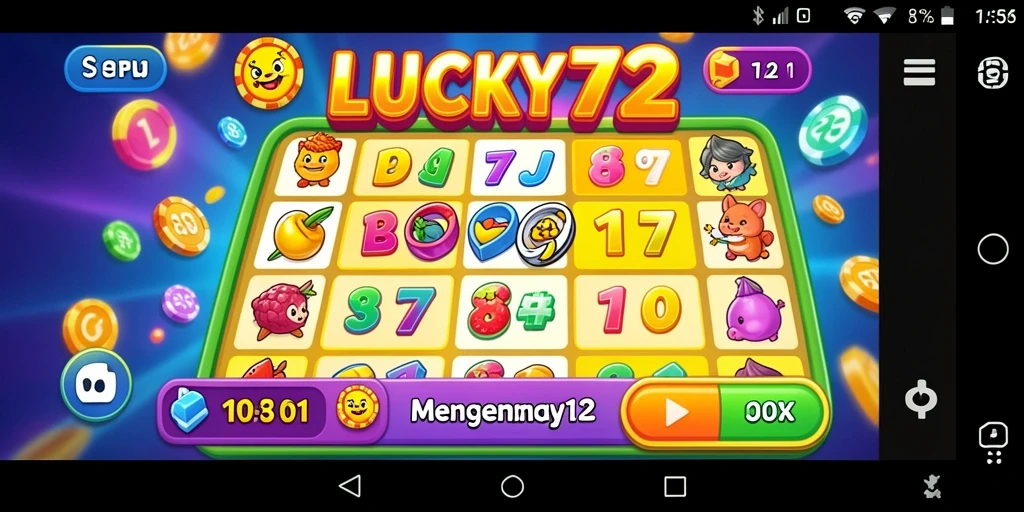 Tampilan gameplay seru dalam LUCKY72 dengan grafis menarik.