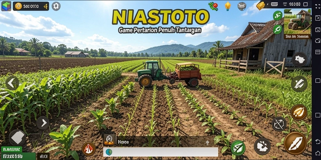 Screenshot gameplay NIASTOTO menampilkan aktivitas bertani yang seru.