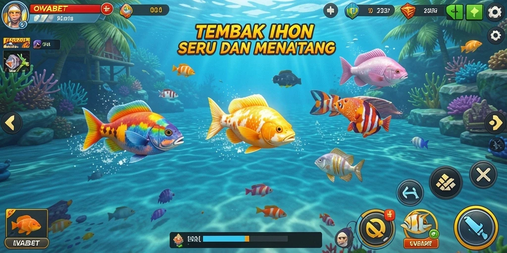 Tangkapan layar gameplay OVABET yang menampilkan aksi Tembak Ikan menarik.
