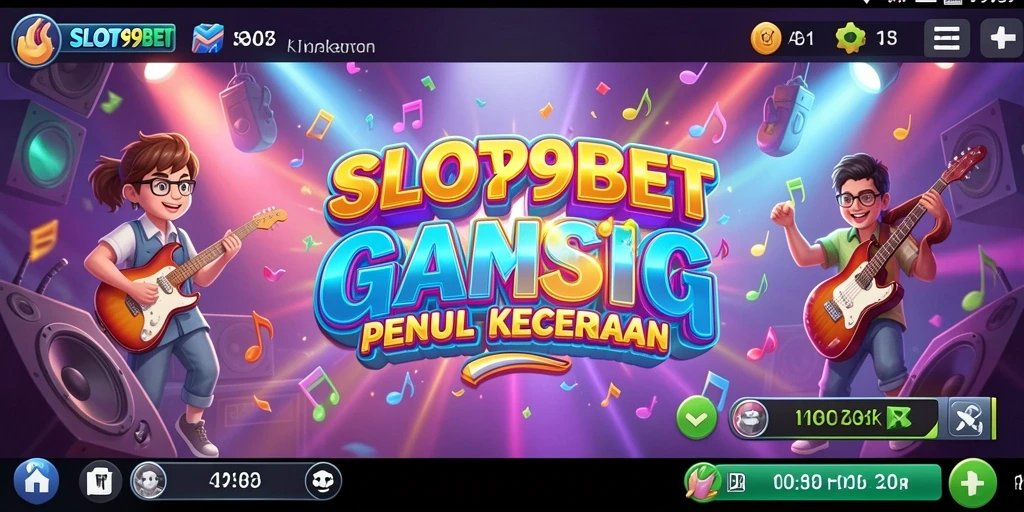 Tampilan gameplay SLOT99BET dengan alunan musik yang menghentak.