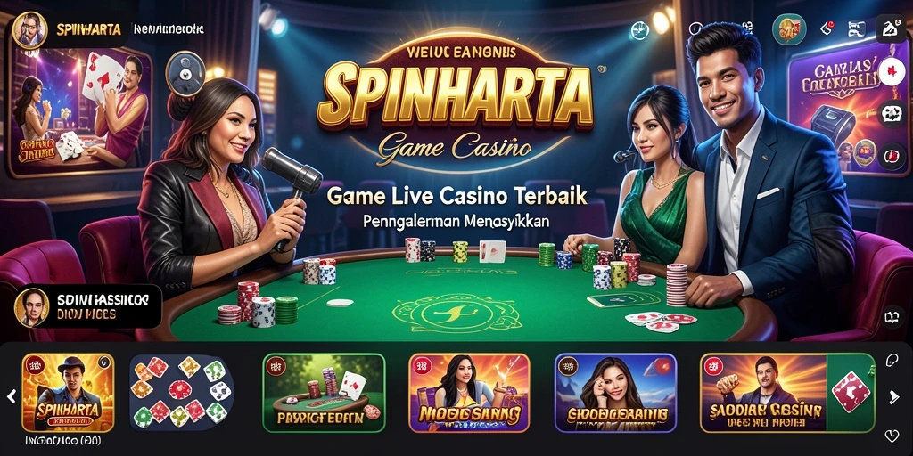 Tampilan menarik dan gameplay mendebarkan di SPINHARTA Live Casino.