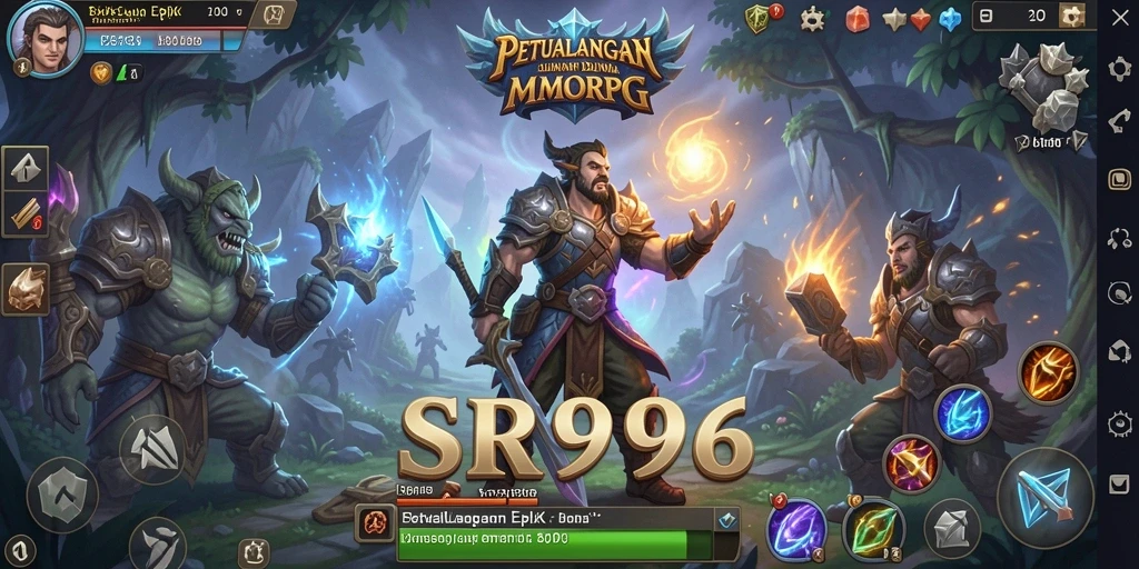 Tangkapan layar gameplay SR996 menunjukkan pertarungan seru dalam petualangan MMORPG.