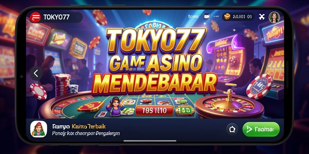 Screenshot utama TOKYO77 menampilkan suasana permainan Kasino yang menegangkan.