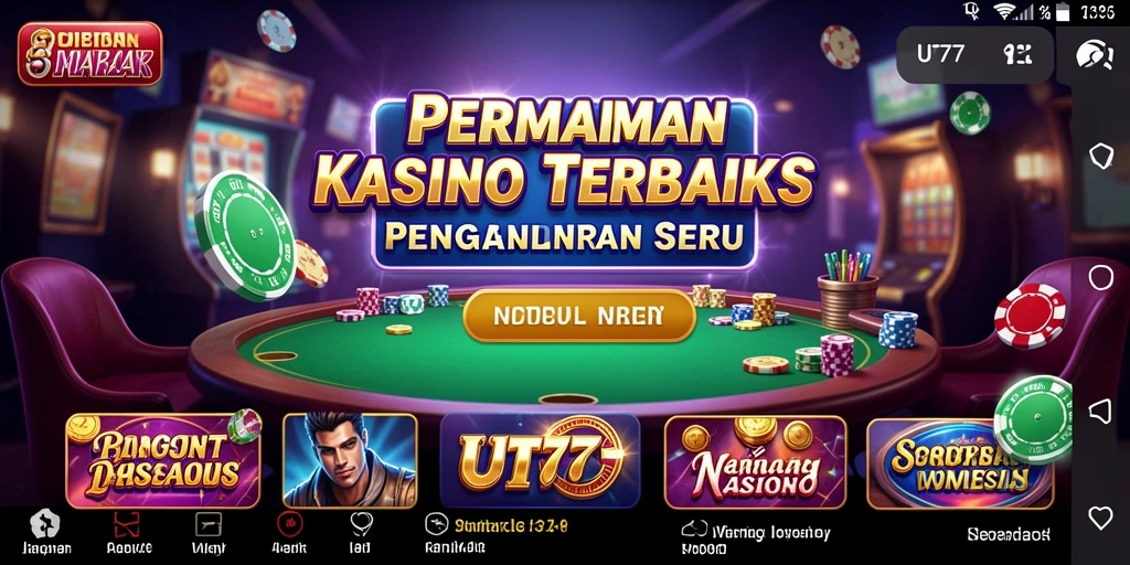 Screenshot UT77 menampilkan gameplay kasino yang mendebarkan dan interaktif.