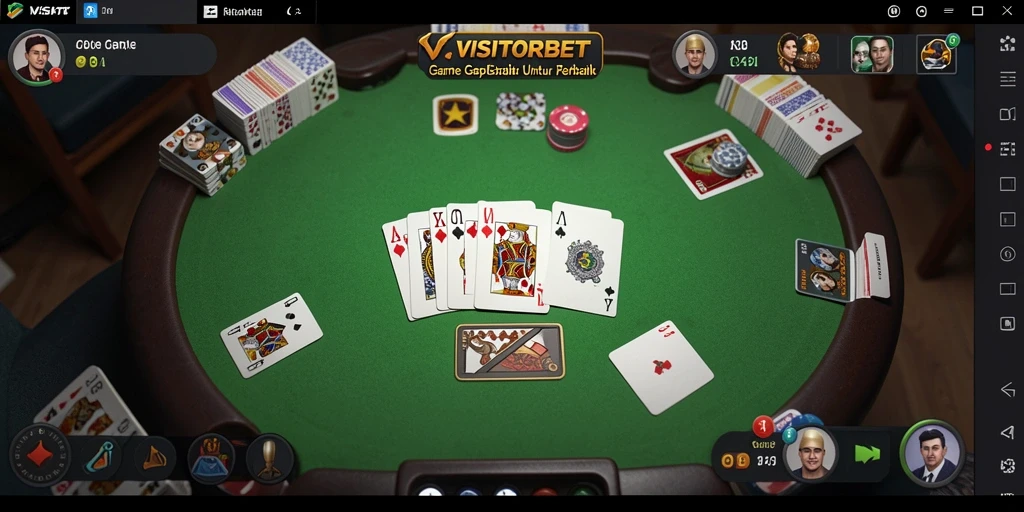 Tampilan gameplay Gaple yang menarik dan interaktif di VISITORBET.