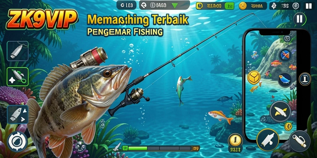 Screenshot gameplay ZK9VIP yang menampilkan aksi memancing seru.